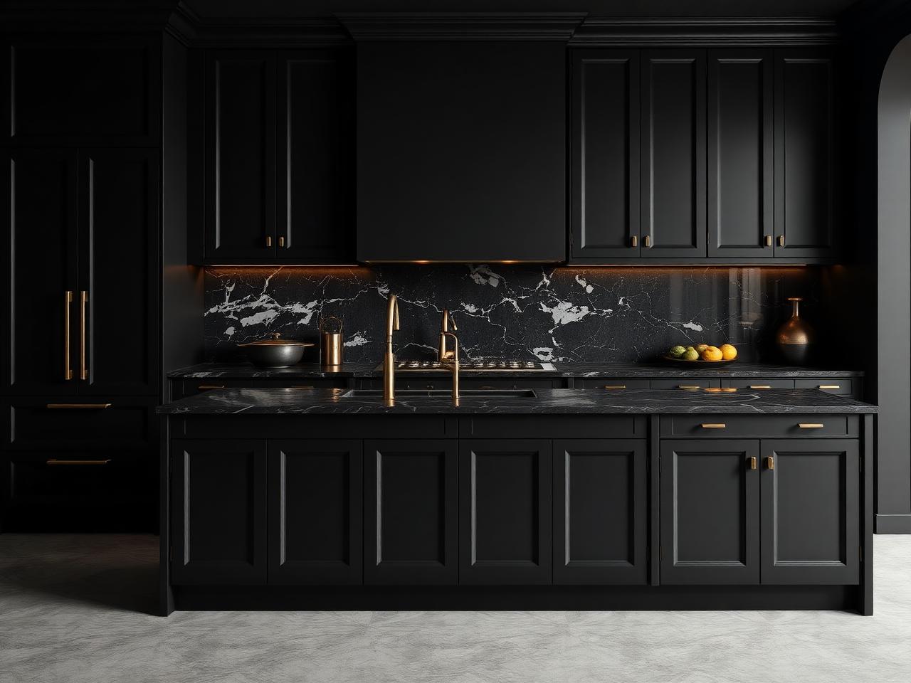Dark luxury kitchen showing common design mistakes to avoid